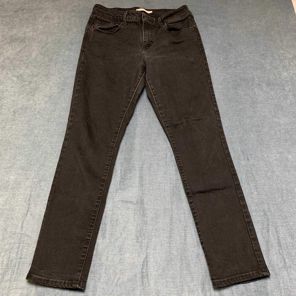 Levi's Skinny Jeans Womens 12 30/29 Faded Black Denim Stretch Classic Mid Rise